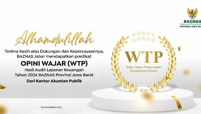 Lagi BAZNAS Jabar Sabet WTP ke 10